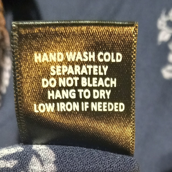 NWOT Skies Are Blue Navy Blouse with Faint Pink Floral, Large, Flaired Sleeve - Picture 6 of 8